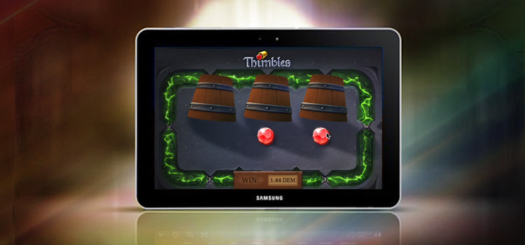 Thimbles d'Evoplay, mise avec deux gem, casinos en ligne